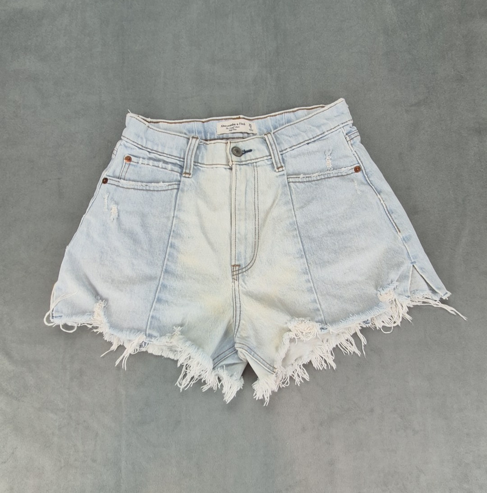 Abercrombie & Fitch The Cutoff Beach Summer Short Women's 25/0 Blue High-Rise